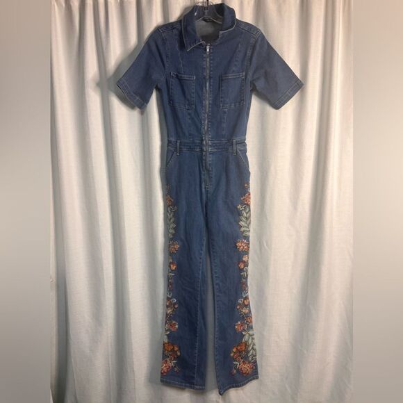 Driftwood x Free People Embroidered Denim Jumpsuit - Picture 5 of 8